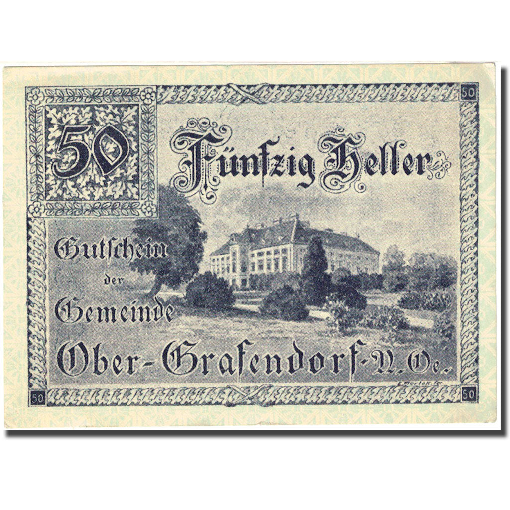 Geldschein, Österreich, Grafendorf, 50 Heller, château 1920 VZ  Mehl:FS 682a