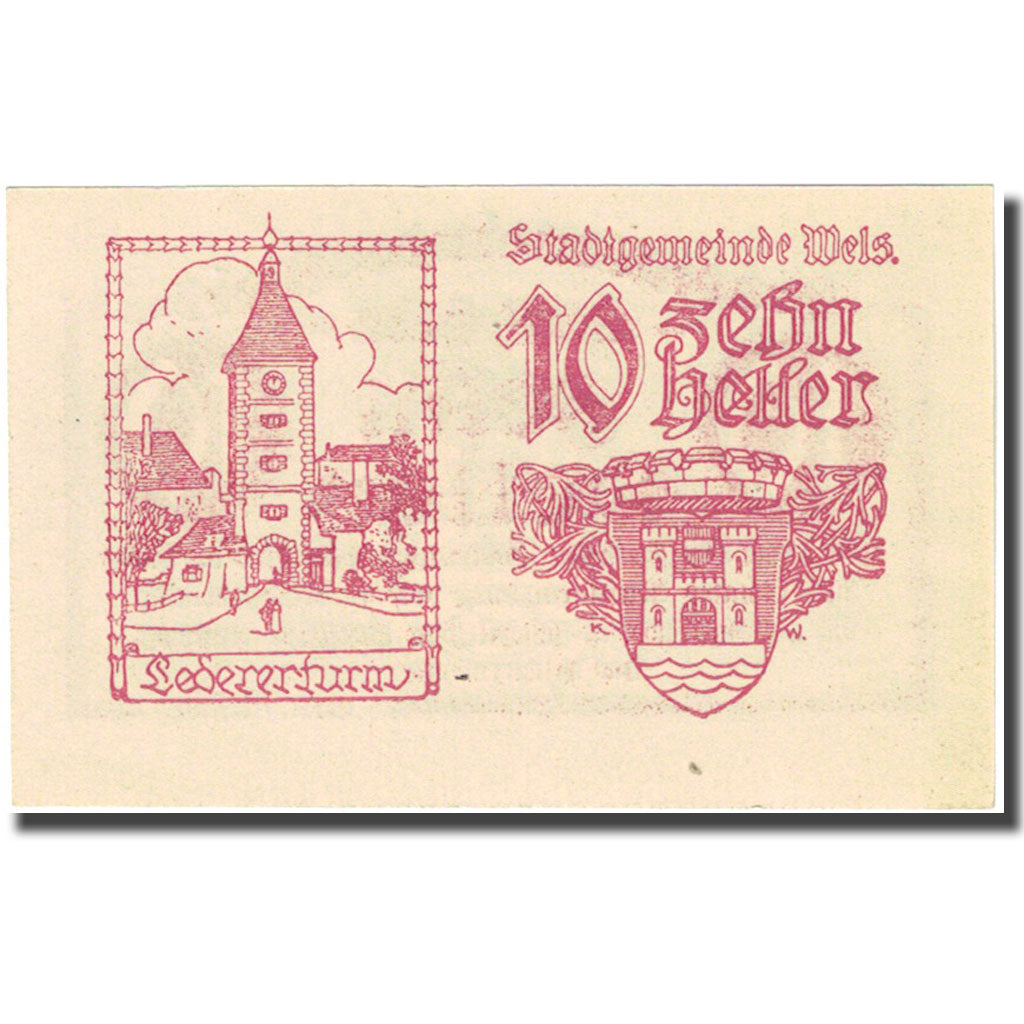 Banconote, Austria, Wels, 10 Heller, Eglise 1920-06-30, SPL Mehl:FS 1167Ic