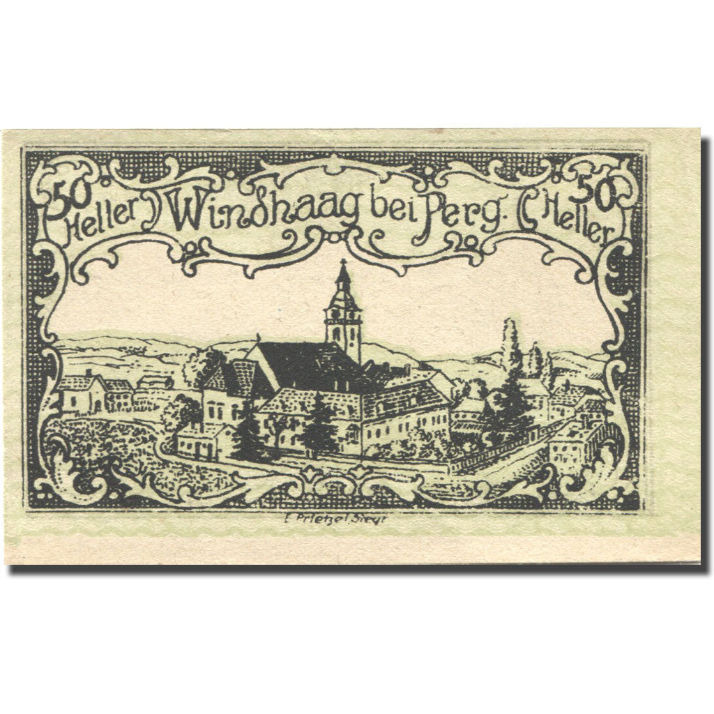 Banconote, Austria, Windhaag, 50 Heller, château, 1920 SPL Mehl:FS 1243I