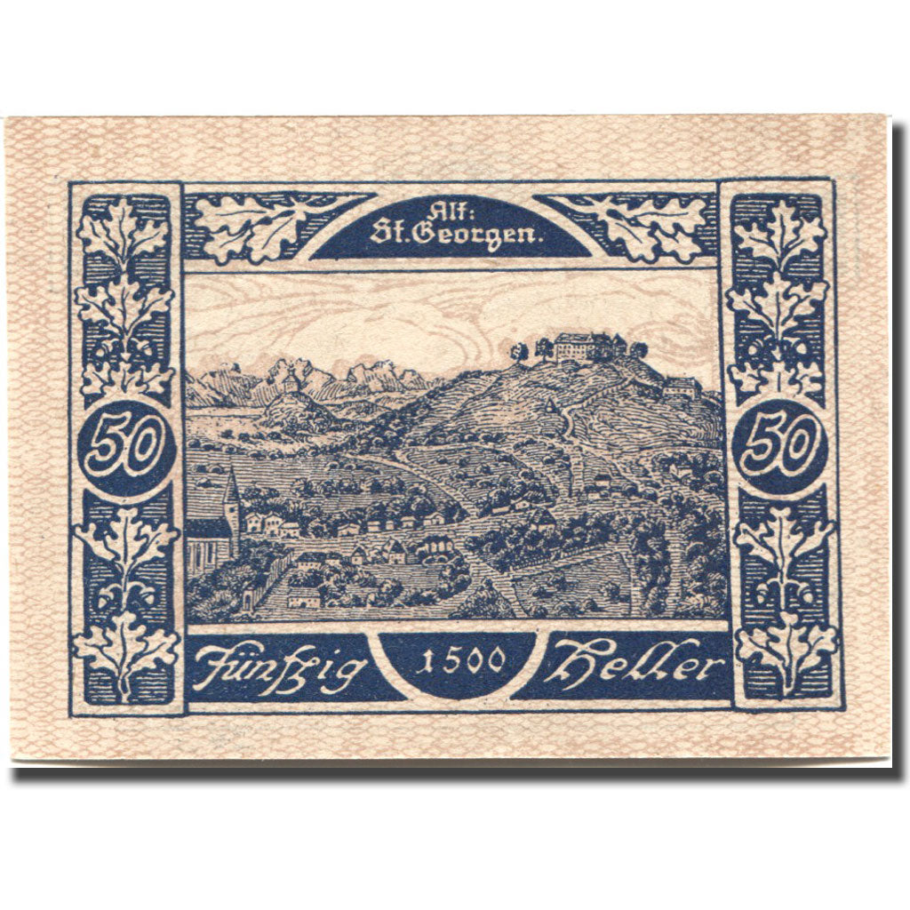 Billet, Autriche, St Georgen im Attergau 50 Heller Eglise 1920 SPL Mehl:FS 888Ia