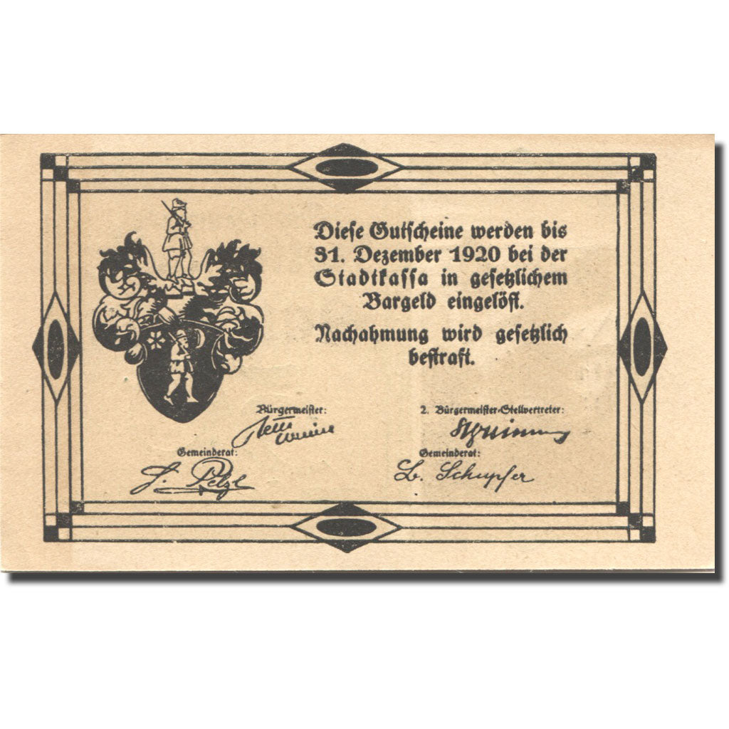 Geldschein, Österreich, Rottenmann, 50 Heller, château, 1920 UNZ Mehl:FS 852
