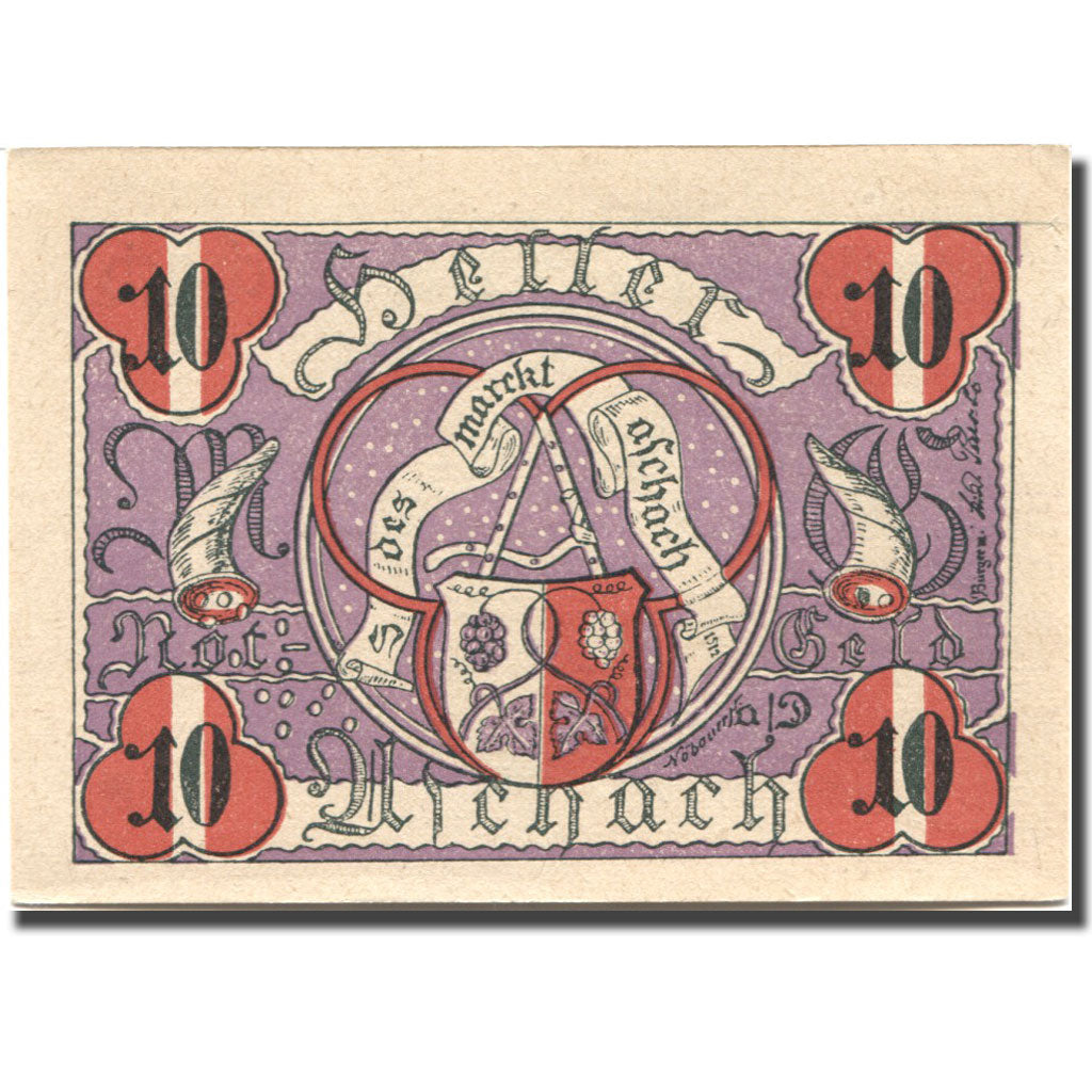 Banconote, Austria, Aschach a/d Donau, 10 Heller, Blason, SPL Mehl:FS 53IIb16