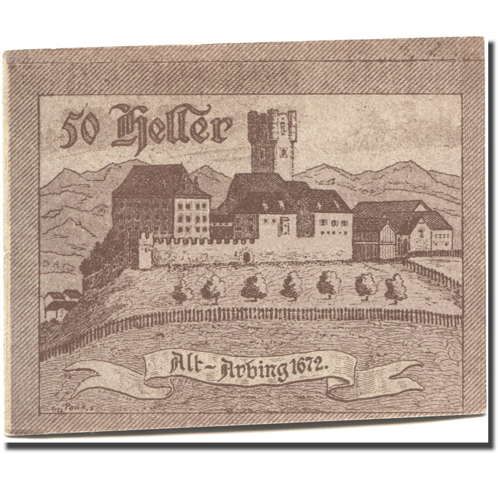 Banconote, Austria, Arbing, 50 Heller, Blason 2, 1920-12-31, SPL- Mehl:FS 49a