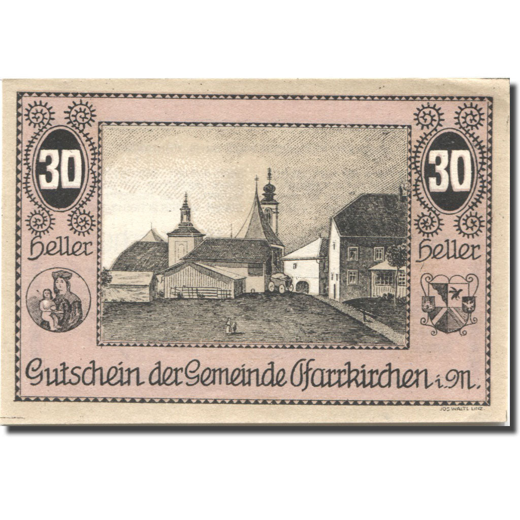 Geldschein Österreich Pfarrkirchen im M, 30Heller village, UNZ- Mehl:FS 744IIIb