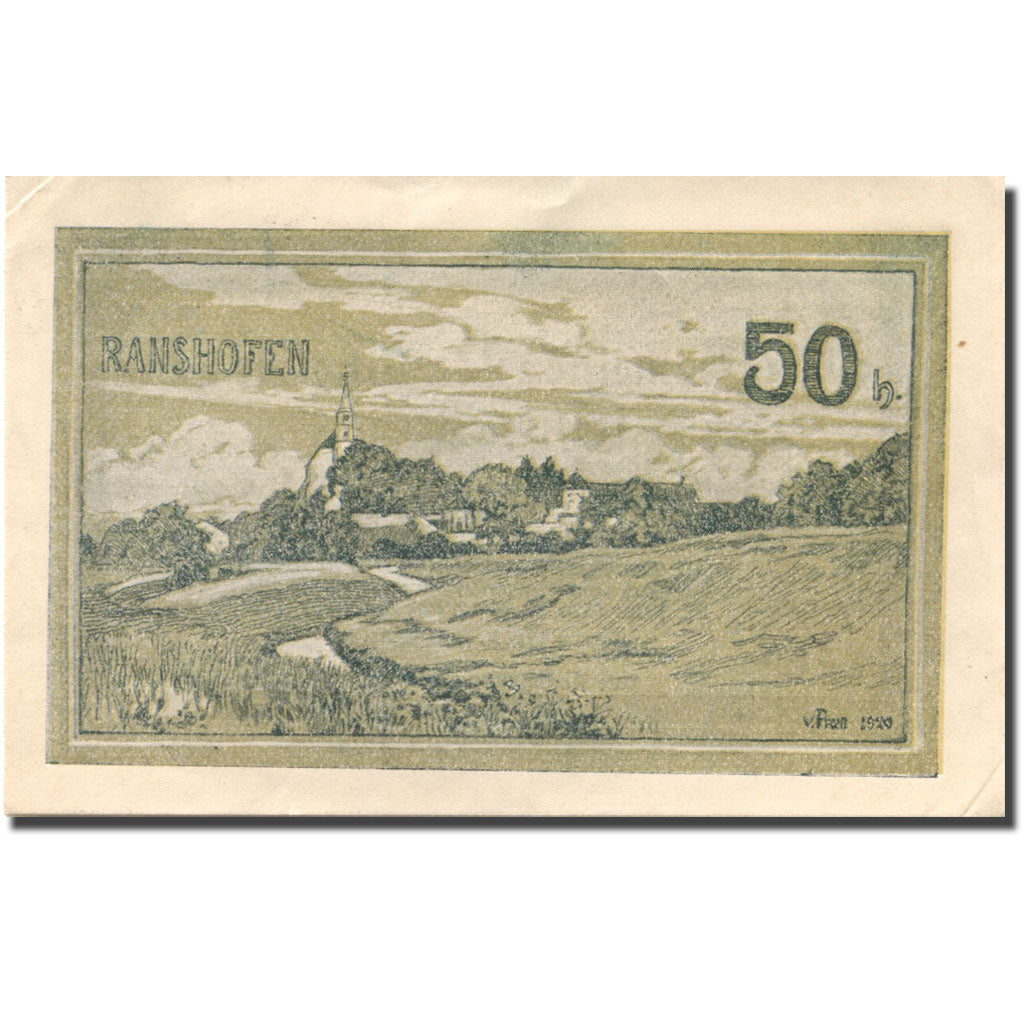 Banconote, Austria, Ranshofen, 50 Heller, paysage, 1920 SPL- Mehl:FS 819Ea