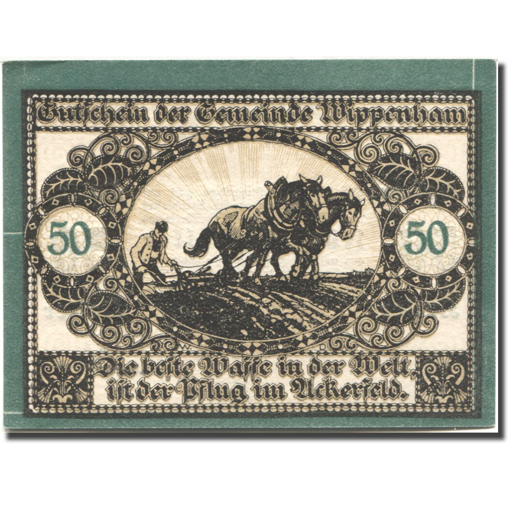 Billet, Autriche, Wippenham, 50 Heller, agriculteur, 1920 SPL Mehl:FS 1247a