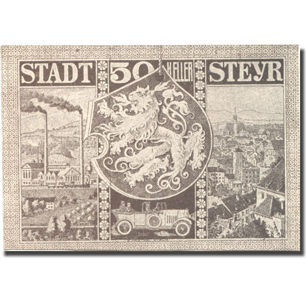 Nota, Áustria, Steyr, 50 Heller, personnage 1921-03-31, UNC(63) Mehl:FS 1034IIb