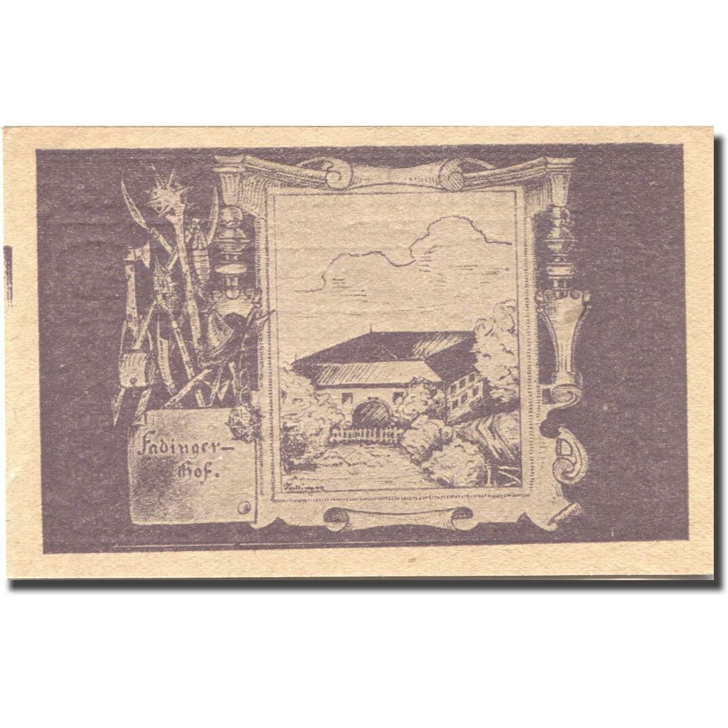 Geldschein, Österreich, St Agatha, 50 Heller, château, 1920 UNZ- Mehl:FS 877Ib