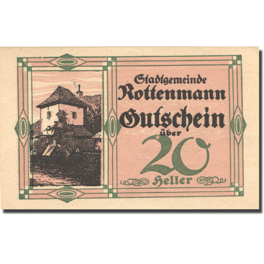Banconote, Austria, Rottenmann, 20 Heller, manoir 1920-12-31, SPL Mehl:FS 852