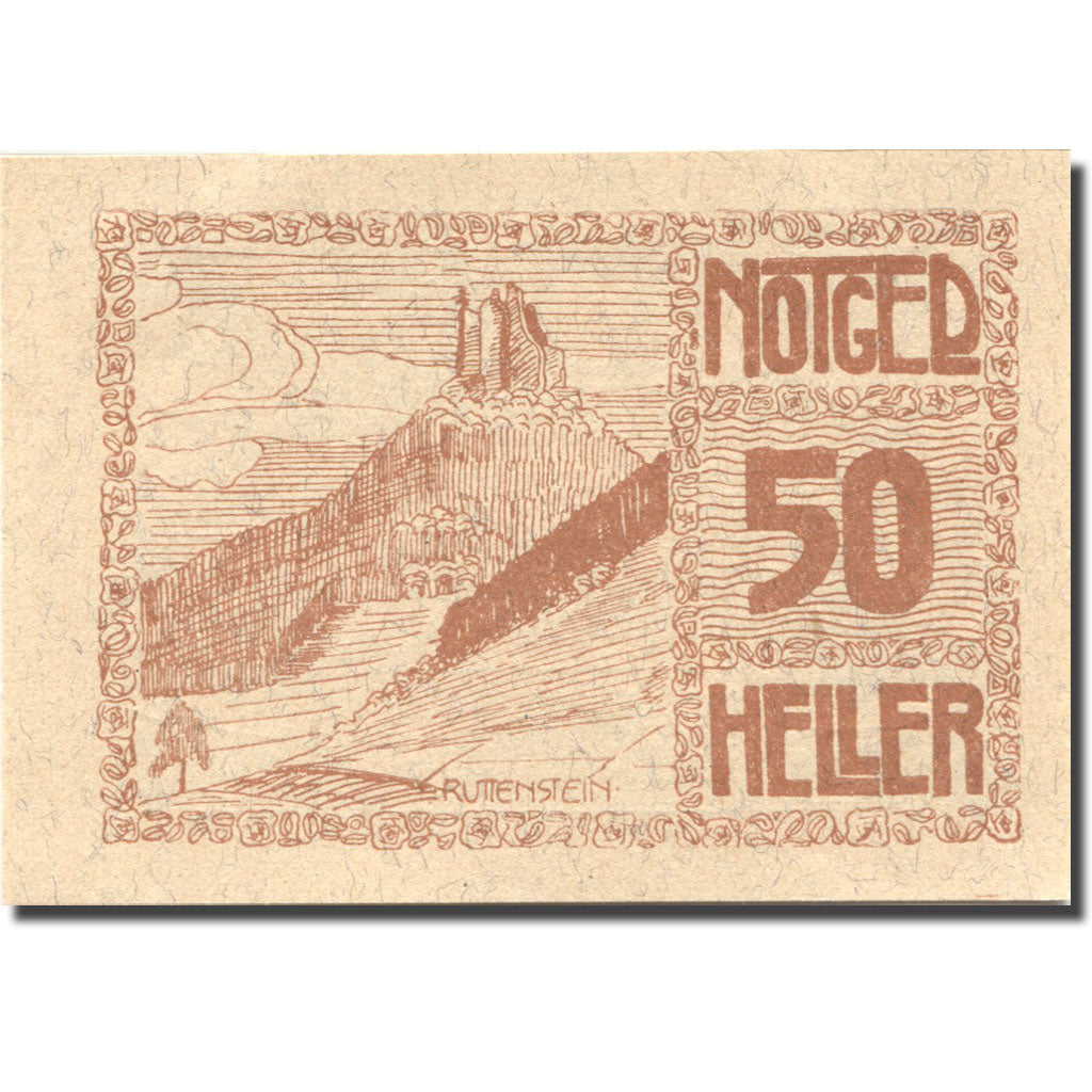 Geldschein, Österreich, Pierbach, 50 Heller, ruine 1921-07-31, UNZ- Mehl:FS 749