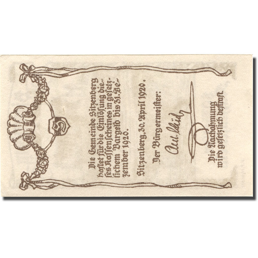 Geldschein, Österreich, Sitzenberg, 80 Heller, château, 1920 UNZ Mehl:FS 1002