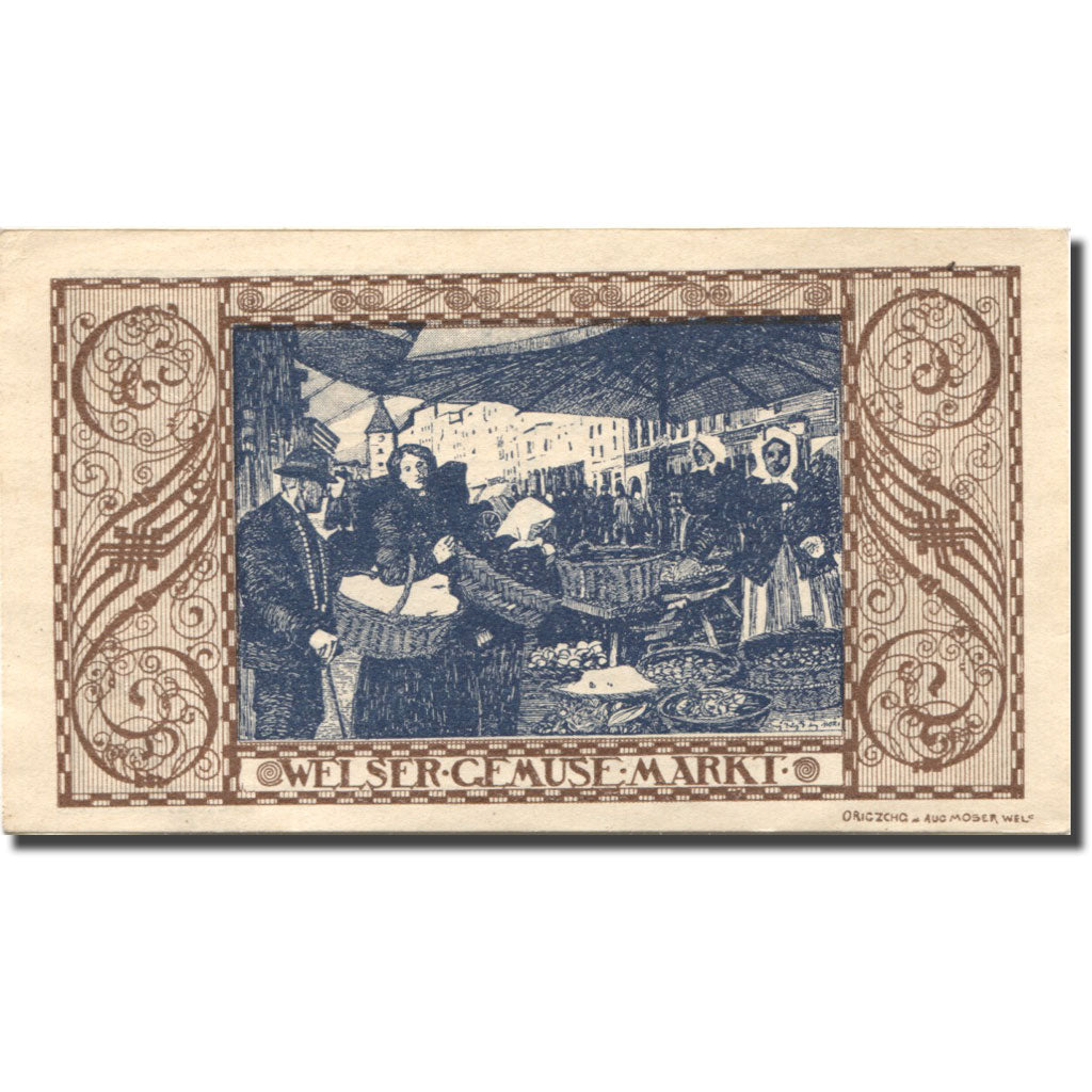Banconote, Austria, Wels, 60 Heller, marché, 1921, SPL, Mehl:FS 1167IIId