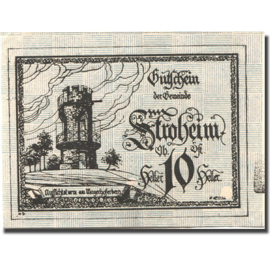 Banconote, Austria, Stroheim, 10 Heller, ruine, SPL, Mehl:FS 1050Ia