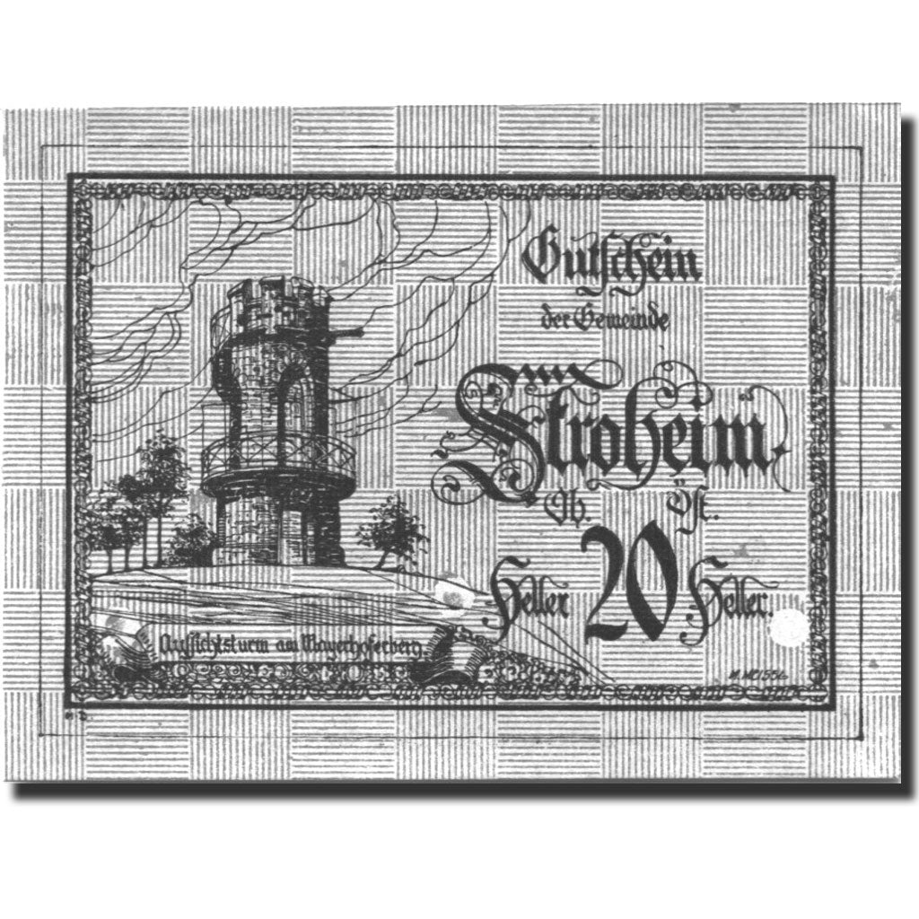 Banconote, Austria, Stroheim, 20 Heller, ruine 1, SPL, Mehl:FS 1050Ia