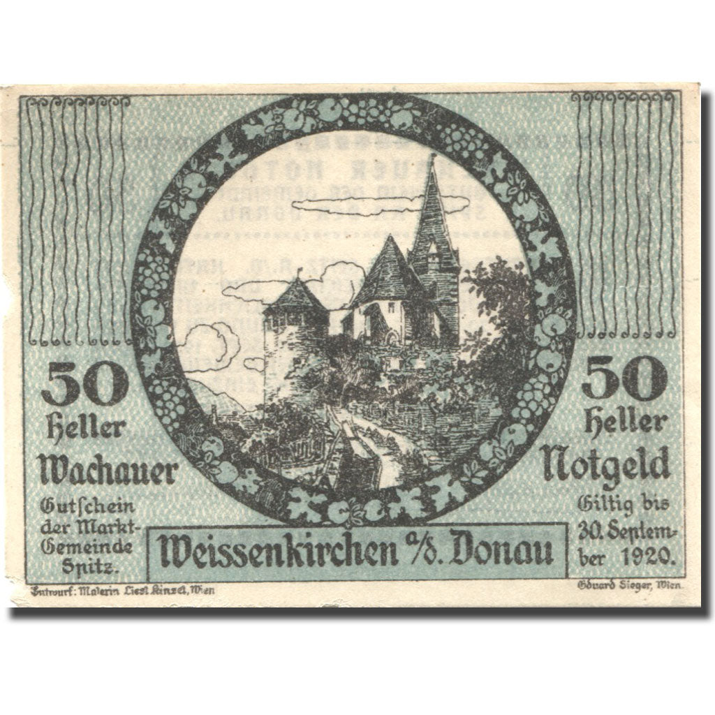 Billet, Autriche, Weissenkirchen a/d Donau, 50 Heller TTB Mehl:FS1122.12II
