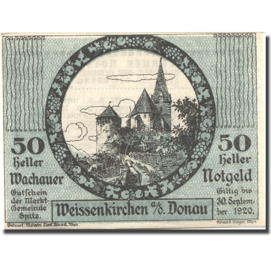 Banconote, Austria, Weissenkirchen a/d Donau, 50 Heller SPL Mehl:FS1122.12II