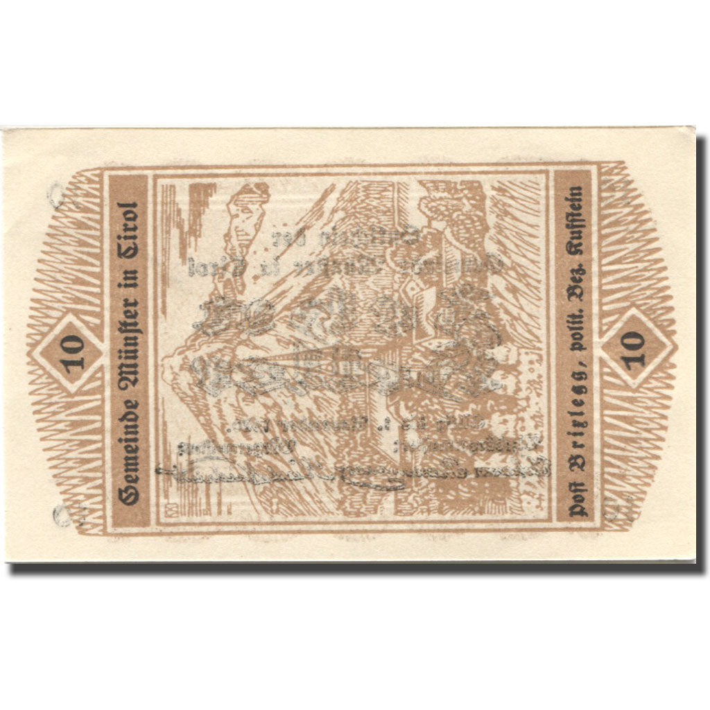 Geldschein, Österreich, Münster, 10 Heller, montagne, 1920 UNZ- Mehl:FS 635a