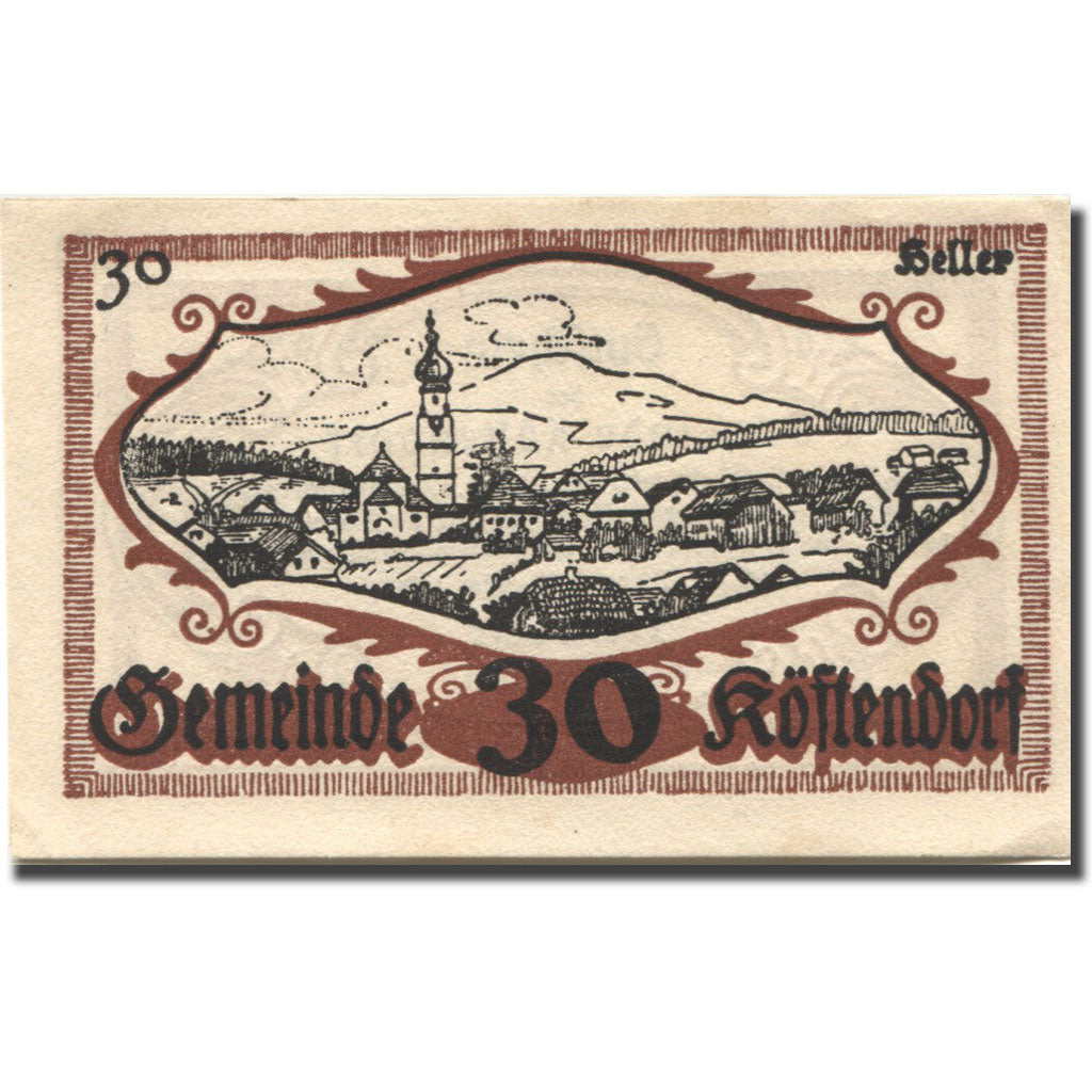 Banconote, Austria, Köstendorf, 30 Heller, paysage, 1920 SPL Mehl:FS 469a