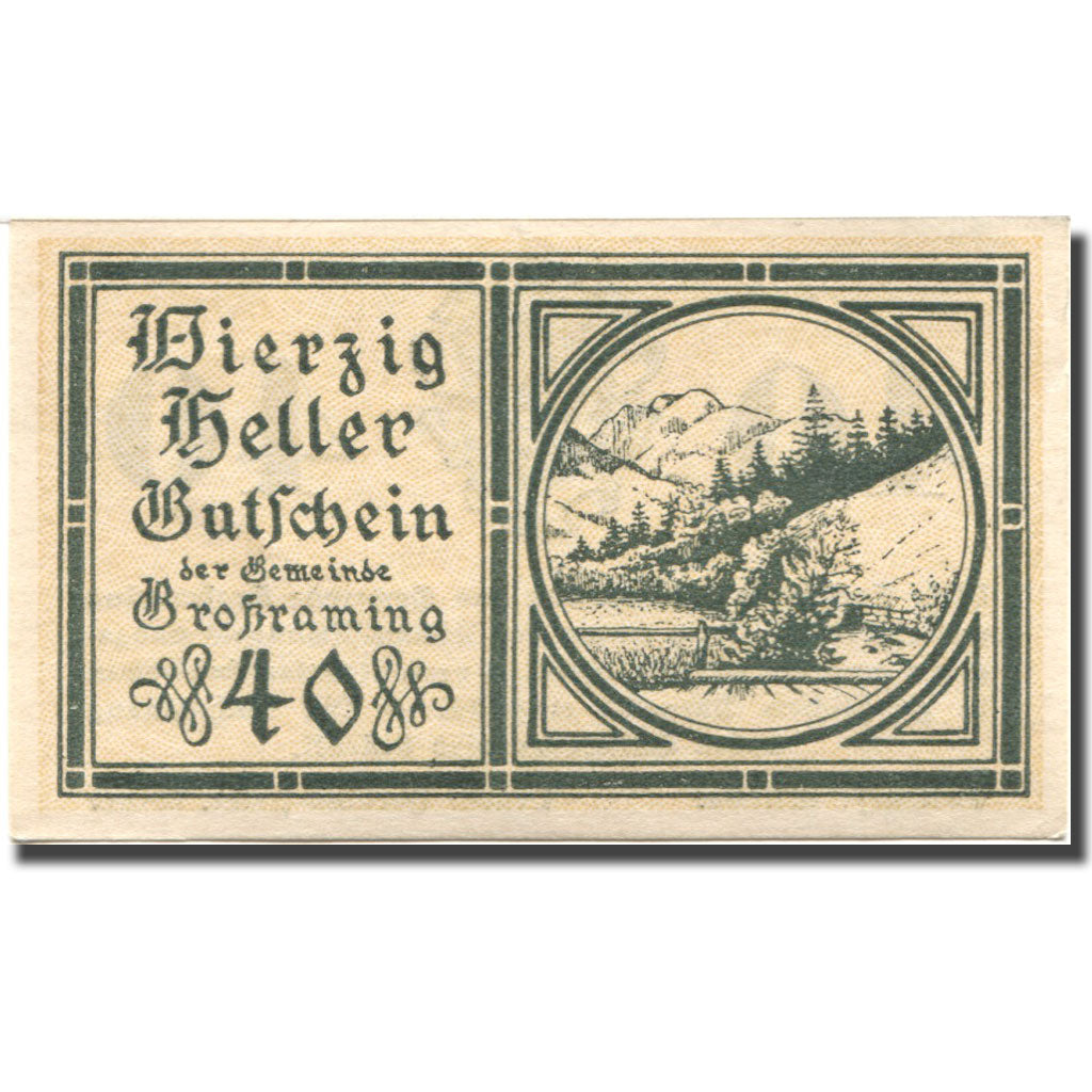 Banconote, Austria, Grossraming, 40 Heller, paysage, SPL, Mehl:FS 296