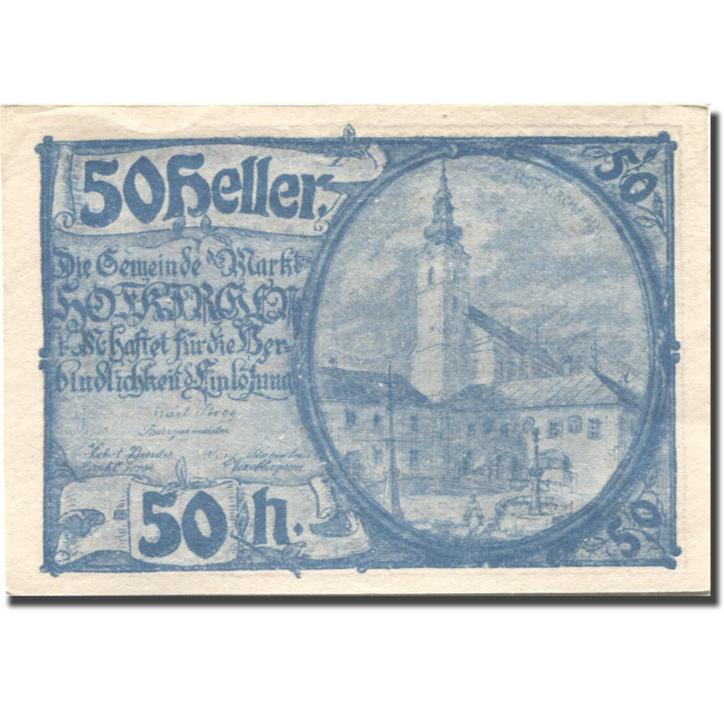 Billet, Autriche, Hofkirchen, 50 Heller, Eglise, 1920 SPL Mehl:FS 386Ia1