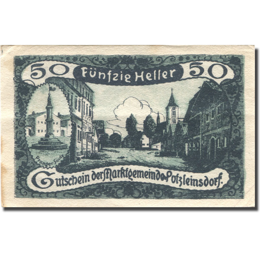 Geldschein, Österreich, Putzleinsdorf, 50 Heller, village, 1920 SS+ Mehl:FS 804a
