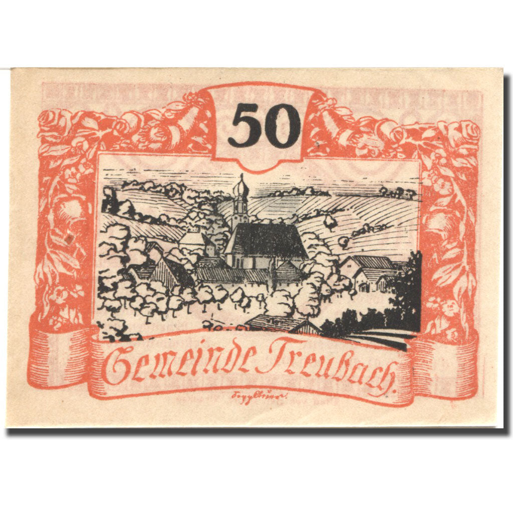 Banconote, Austria, Treubach, 50 Heller, village, 1920-12-31, SPL Mehl:FS 1082