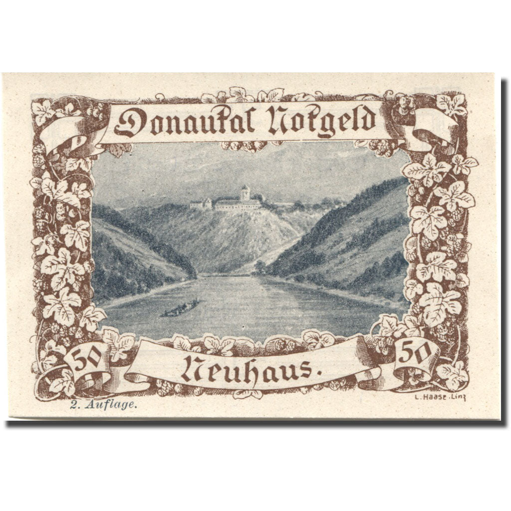 Geldschein, Österreich, Neuhaus, 50 Heller, château, UNZ-, Mehl:FS 127a