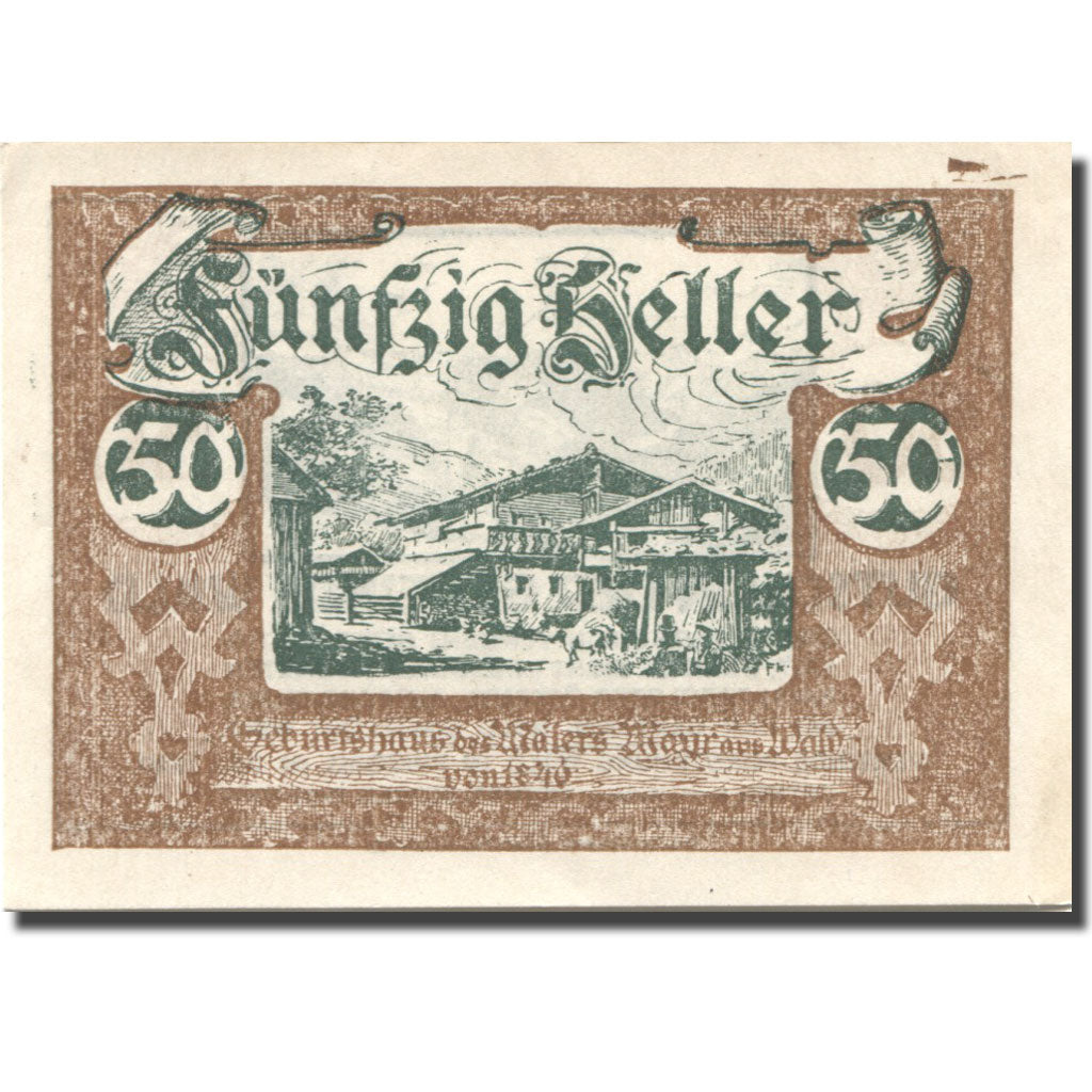 Billet, Autriche, Wald, 50 Heller, montagne, 1920, SPL, Mehl:FS 1129Ia