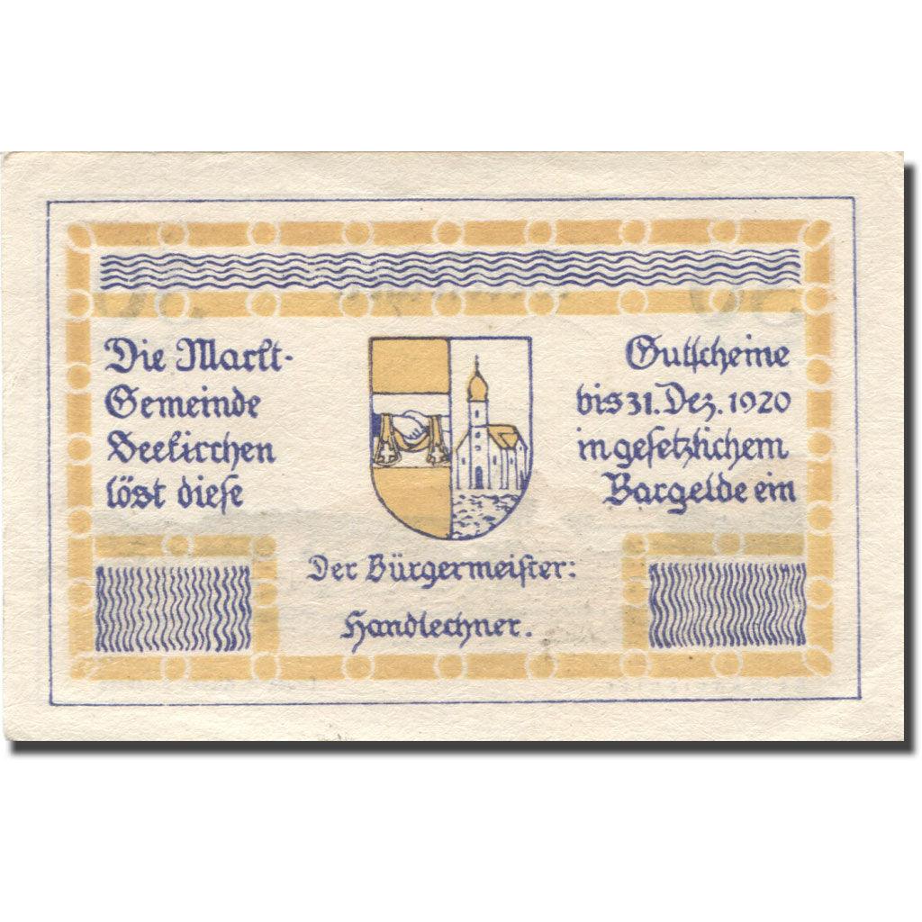Geldschein, Österreich, Seekirchen, 30 Heller, village, 1920 VZ Mehl:FS 987b
