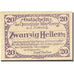 Banconote, Austria, Wartberg, 20 Heller, Eglise 1921-12-31, SPL Mehl:FS 1141a