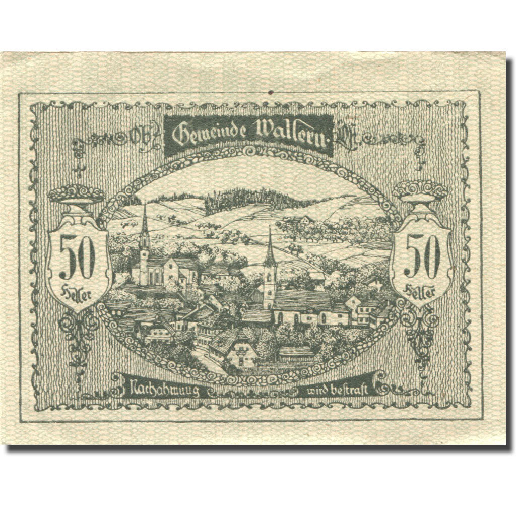 Billet, Autriche, Wallern, 50 Heller, village 1920-12-31, SUP Mehl:FS 1136a