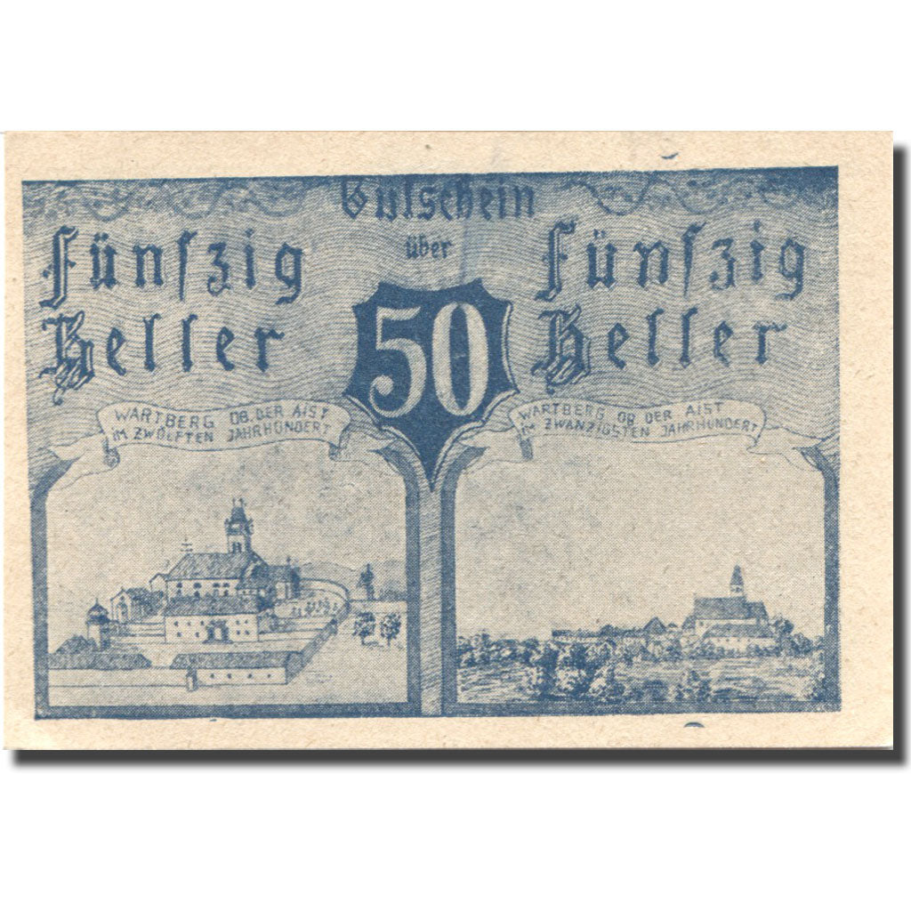 Geldschein, Österreich, Warlberg, 50 Heller, Eglise, 1920 UNZ- Mehl:FS 1142b