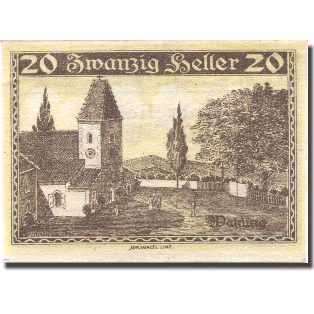 Banconote, Austria, Walding, 20 Heller, Eglise 1920-12-31, SPL Mehl:FS 1132c