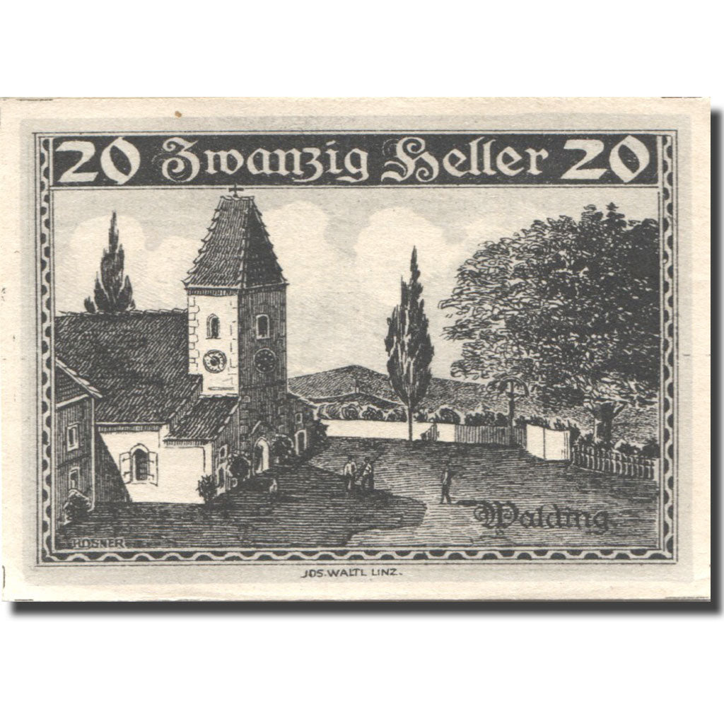 Banconote, Austria, Walding, 20 Heller, Eglise 1, 1920-12-31, SPL Mehl:FS 1132a