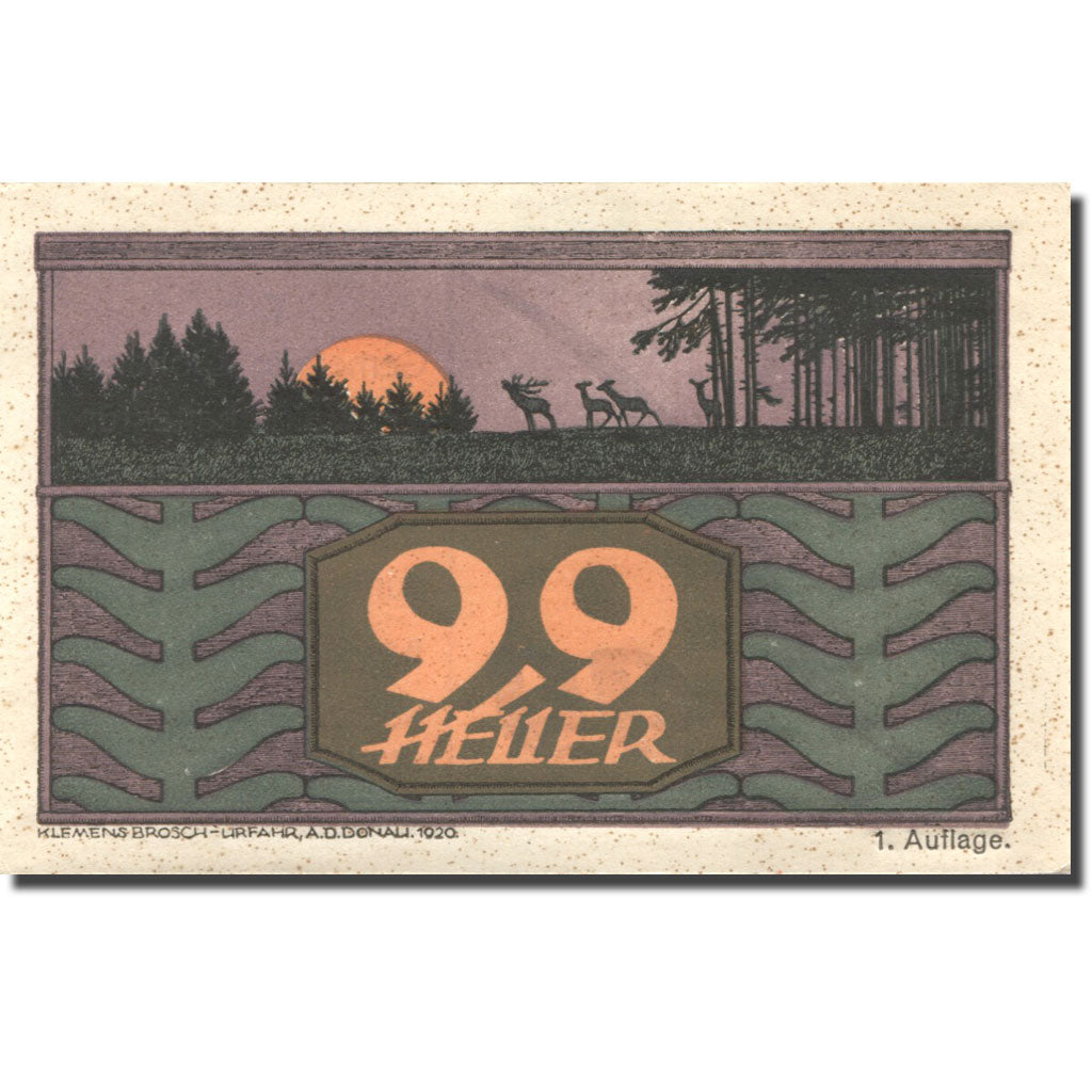 Banknot, Austria, St Johann am Walde, 99 Heller, Foret, 1921, 1921-01-21
