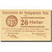 Banknote, Austria, Tulln, 20Heller valeur faciale, 1920 UNC(63) Mehl:FS 1083I.12