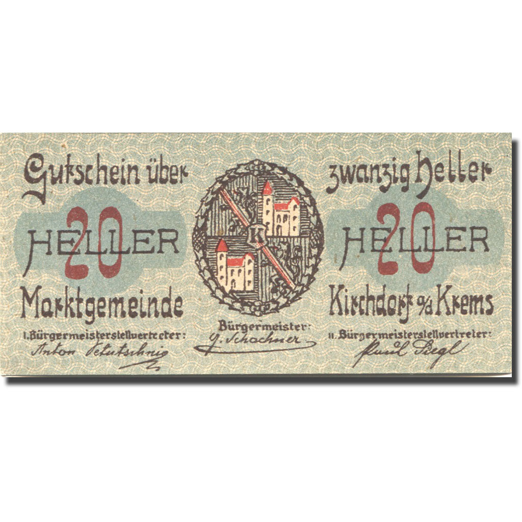 Banconote, Austria, Kirchdorf an der Krems, 20 Heller 1921 SPL Mehl:FS445IIa