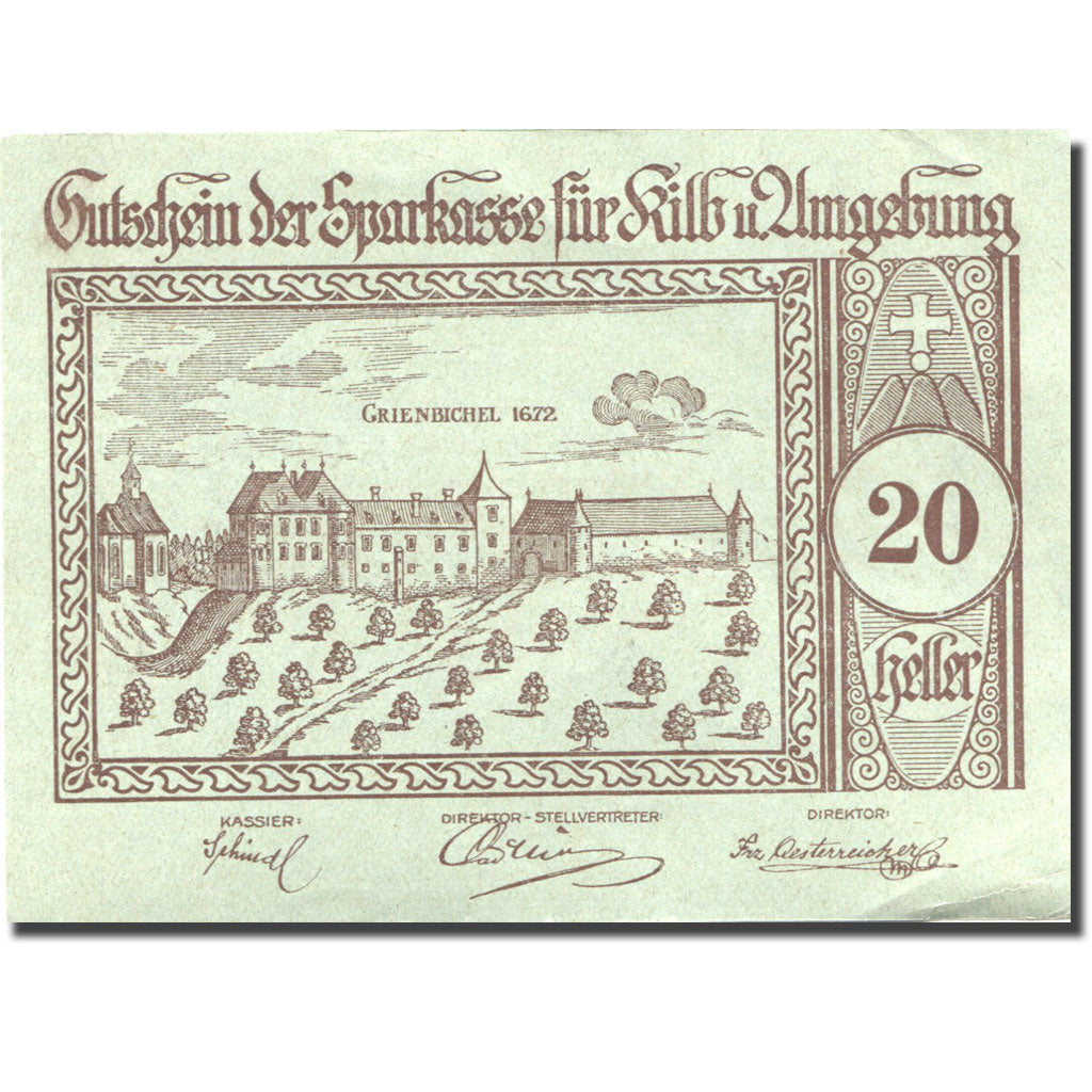 Billet, Autriche, Kilb, 20 Heller, château 1921-12-31, SUP Mehl:FS 437IIIc