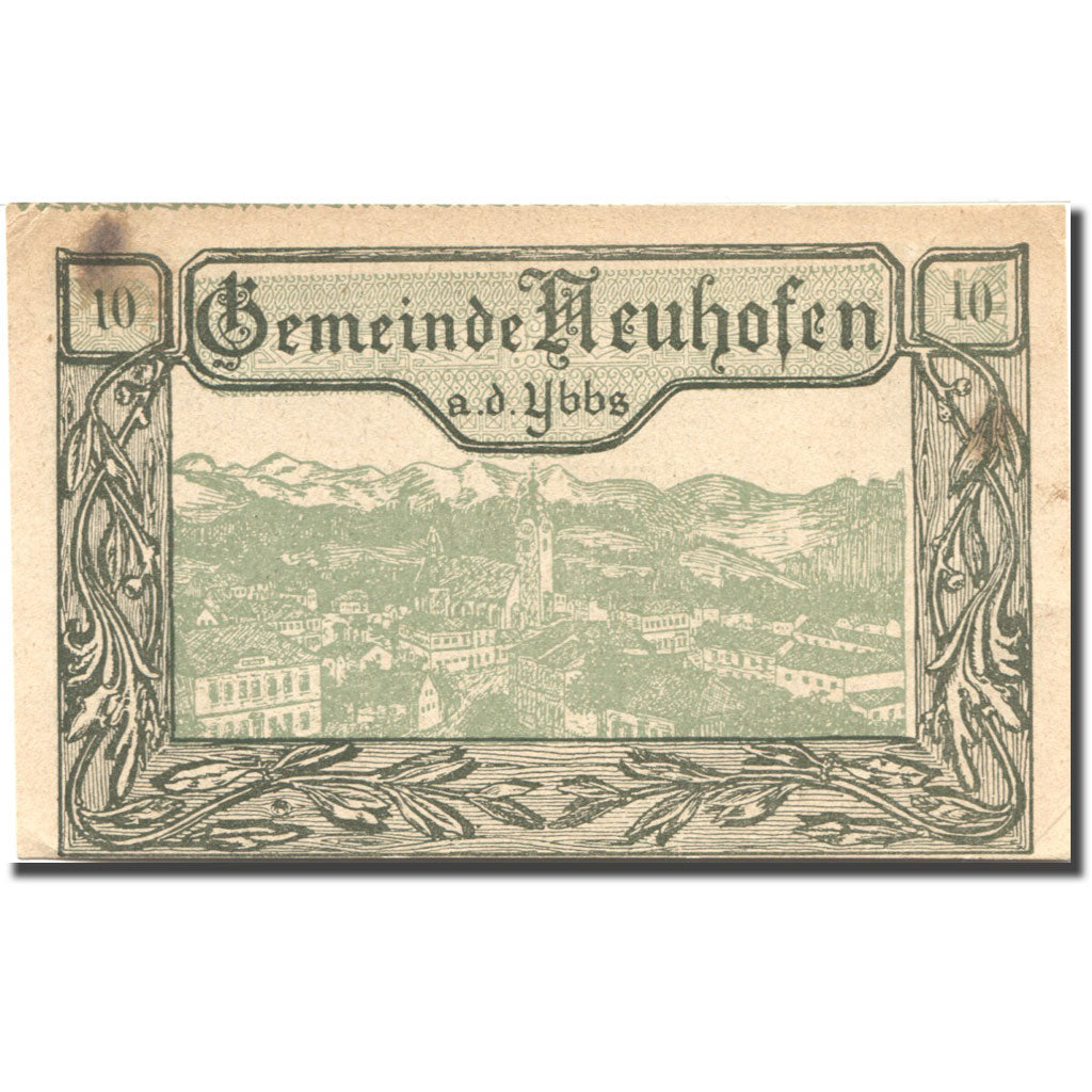 Banconote, Austria, Neuhofen a.d Ybbs, 10Heller, village, 1920 SPL- Mehl:FS 650b