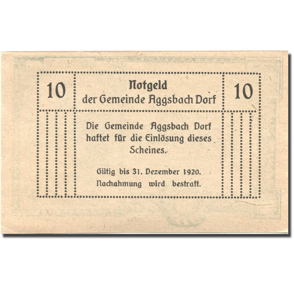 Geldschein, Österreich, Aggsbach Dorf, 10 Heller, château, 1920 UNZ Mehl:FS 8