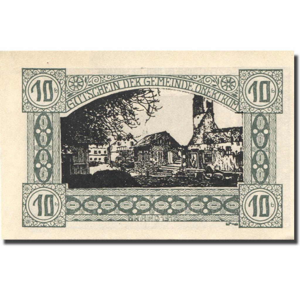 Banconote, Austria, Obertrum, 10 Heller, village, 1920, SPL Mehl:FS 695a