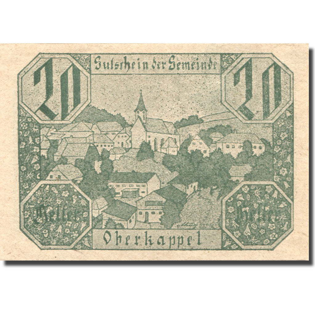 Banconote, Austria, Oberkappel, 20 Heller, village, 1920 SPL Mehl:FS 684a