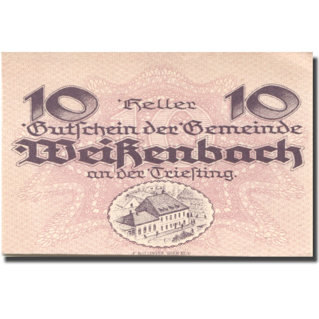 Geldschein, Österreich, Weizenbach 10 Heller, château, 1920 UNZ Mehl:FS 1155a