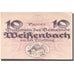 Geldschein, Österreich, Weizenbach 10 Heller, château, 1920 UNZ Mehl:FS 1155a
