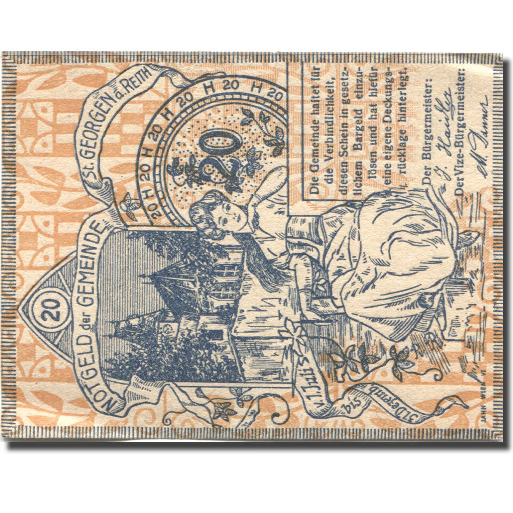 Geldschein, Österreich, St Georgen, 20 Heller, château, 1920 VZ+ Mehl:FS 883II