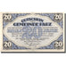 Geldschein, Österreich, Parz, 20 Heller, manoir, 1920 UNZ- Mehl:FS 721a