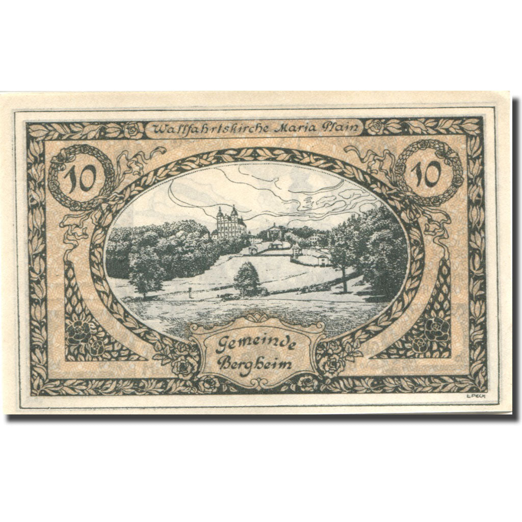 Banconote, Austria, Bengheim, 10 Heller, Eglise 1920-10-31, SPL Mehl:FS 821a