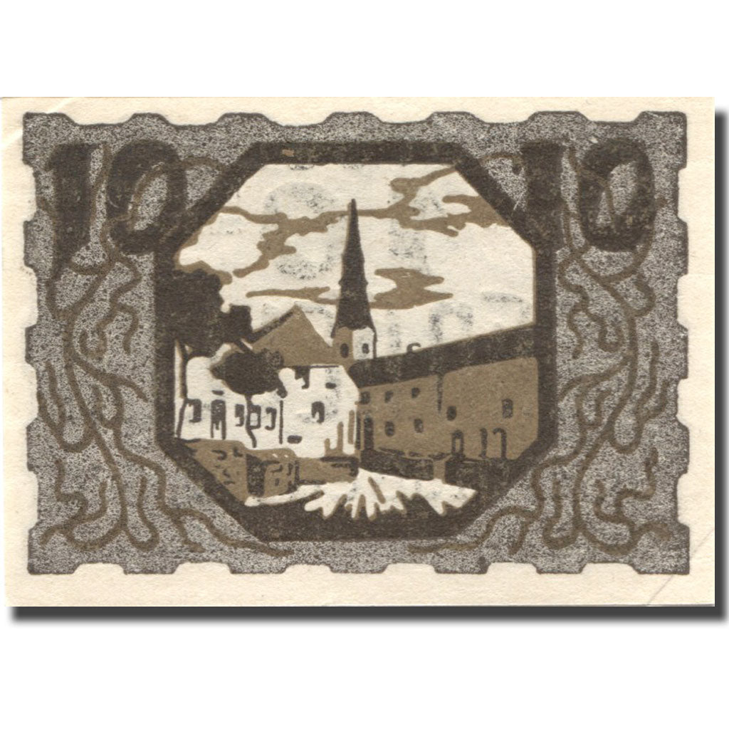 Billet, Autriche, Ulrichsberg, 10 Heller, Eglise 1920-12-31, SPL Mehl:FS 1091a