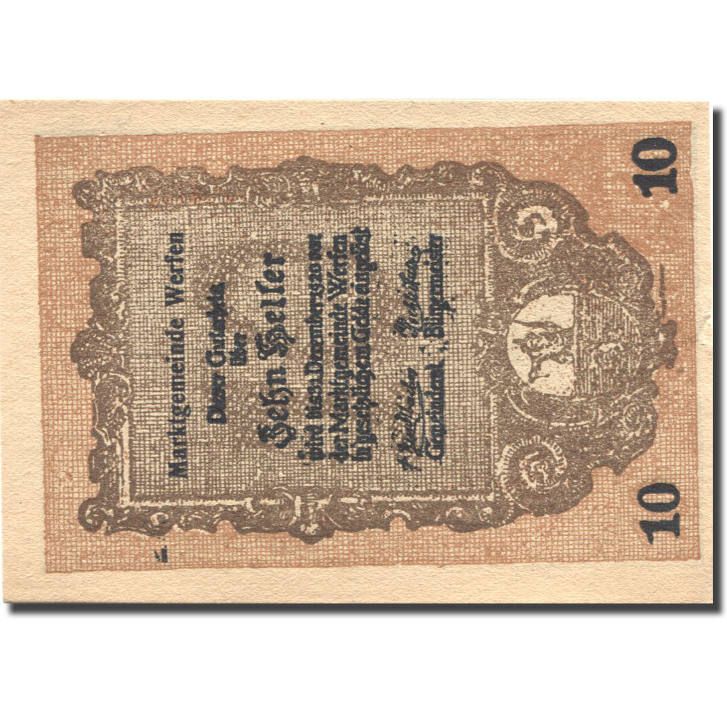 Geldschein, Österreich, Werfen, 10 Heller, château, 1920 VZ+ Mehl:FS 1173a