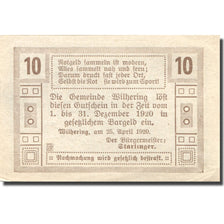 Billet, Autriche, Wilhering, 10 Heller, Eglise 1920-12-31, SPL Mehl:FS 1236